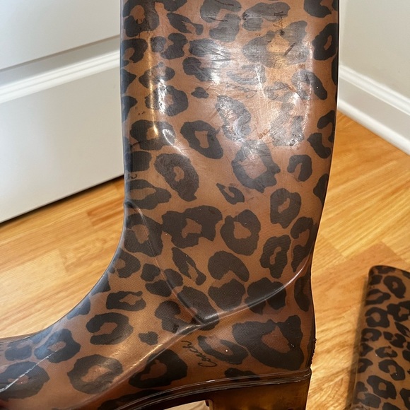 Coach Leopard Print Women's Rain Boots Size 7 - Picture 7 of 8